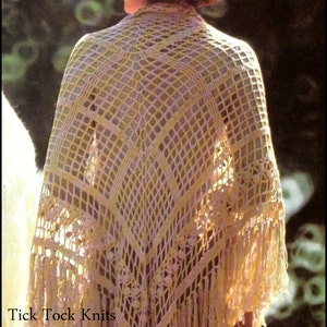 No.292 Crochet Pattern PDF Vintage Women's Interlocking Diamonds Shawl - Retro Crochet Pattern For Women - Instant Download