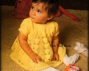 No.448 Baby Toddler Crochet Pattern PDF Vintage - Girl's Victorian Lace Dress - Sizes 12 & 24 months / 2 years - Baby Crochet Pattern 1970's