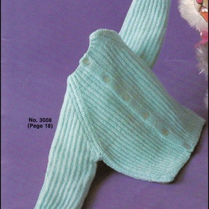 No.60 Knitting Pattern PDF Vintage For Baby&#39;s/Child&#39;s Fisherman Rib Cardigan Sweater - Boy or Girl - Size 6 Months, 1, 2, 3 Years - 1970&#39;s