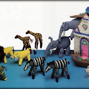 No.500 Crochet Toy Pattern PDF Vintage - Noah's Ark With Animals - Child's Retro Toy Crochet Pattern 1970's - Lion, Elephant, Zebra, Tiger