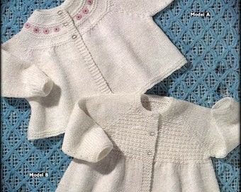 No.1016 Baby Girl Cardigans Knitting Pattern PDF - Vintage Retro For Babies - Sweaters Size 12 to 24 Months/ 1 Year Old - Instant Download