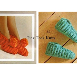 No.222 PDF Vintage Crochet Pattern - Easy Crocheted Slippers For Children, Women & Men - Retro Crochet Pattern Instant Download