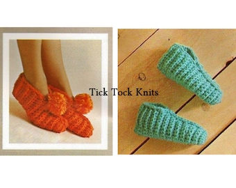 No.222 PDF Vintage Crochet Pattern - Easy Crocheted Slippers For Children, Women & Men - Retro Crochet Pattern Instant Download