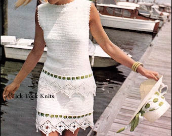 No.281 Crochet Dress Pattern PDF Vintage - Women&#39;s Tiered Dress - 1970&#39;s Retro Crochet Pattern - Instant Download