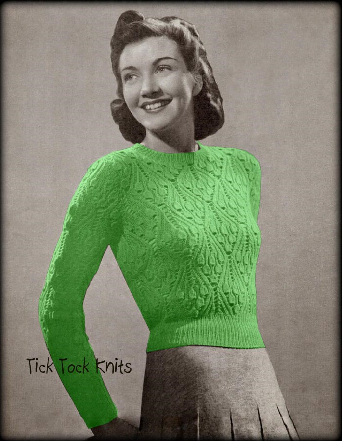No.618 Women's Knitting Pattern PDF Vintage - Bluebell Lace