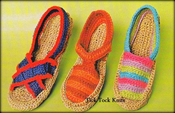 No.511 PDF Crochet Pattern Crochet Espadrille Shoes for Women Teenage Girls Sandals Beach Shoes 1970 s Vintage Retro Crochet Pattern Etsy