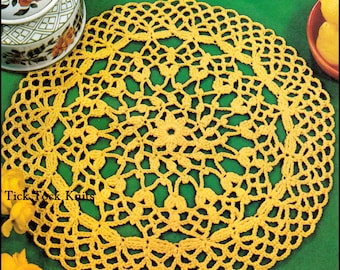 No.322 Doily Crochet Pattern PDF Vintage - Flowerbud Doily - Retro Crochet Pattern - Instant Download