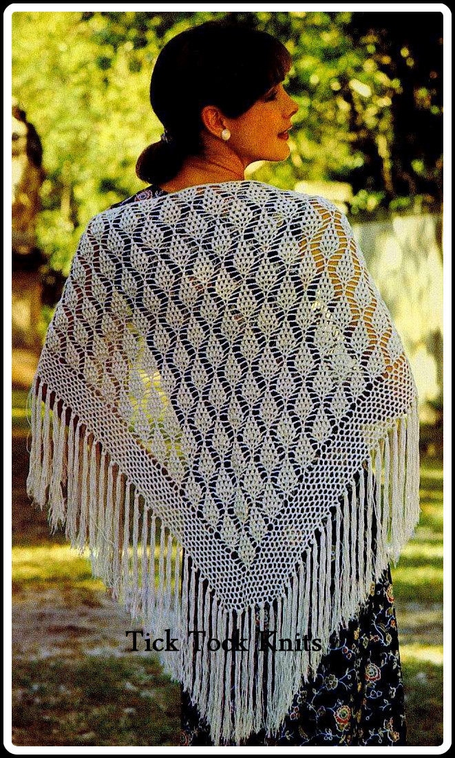 PDF Modello all'uncinetto vintage Scialle a punto cluster