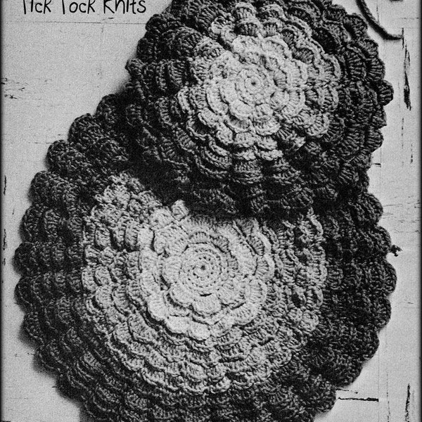 No.993 Scalloped Bathroom Rug & Toilet Seat Cover Pattern PDF - Bath Mat - Vintage 1960's Retro Crochet Bath Rug - Digital Download