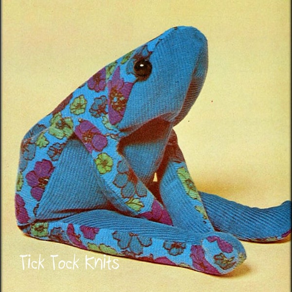 No.1057 Rice-Filled Frog Toy Sewing Pattern PDF - 1970's Vintage - Corduroy Animal Doll Boy Girl Baby Child Toddler Stuffed Toy Softie