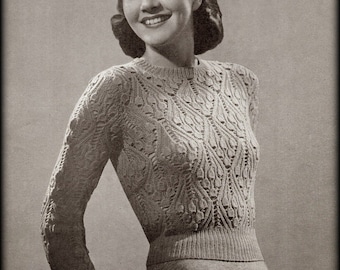 No.618 Women's Knitting Pattern PDF Vintage - Bluebell Lace