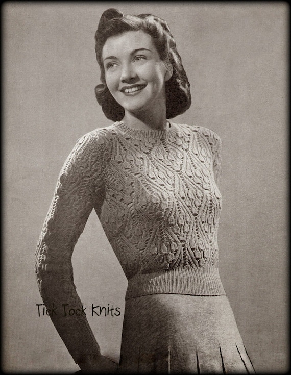 No.618 Women's Knitting Pattern PDF Vintage - Bluebell Lace