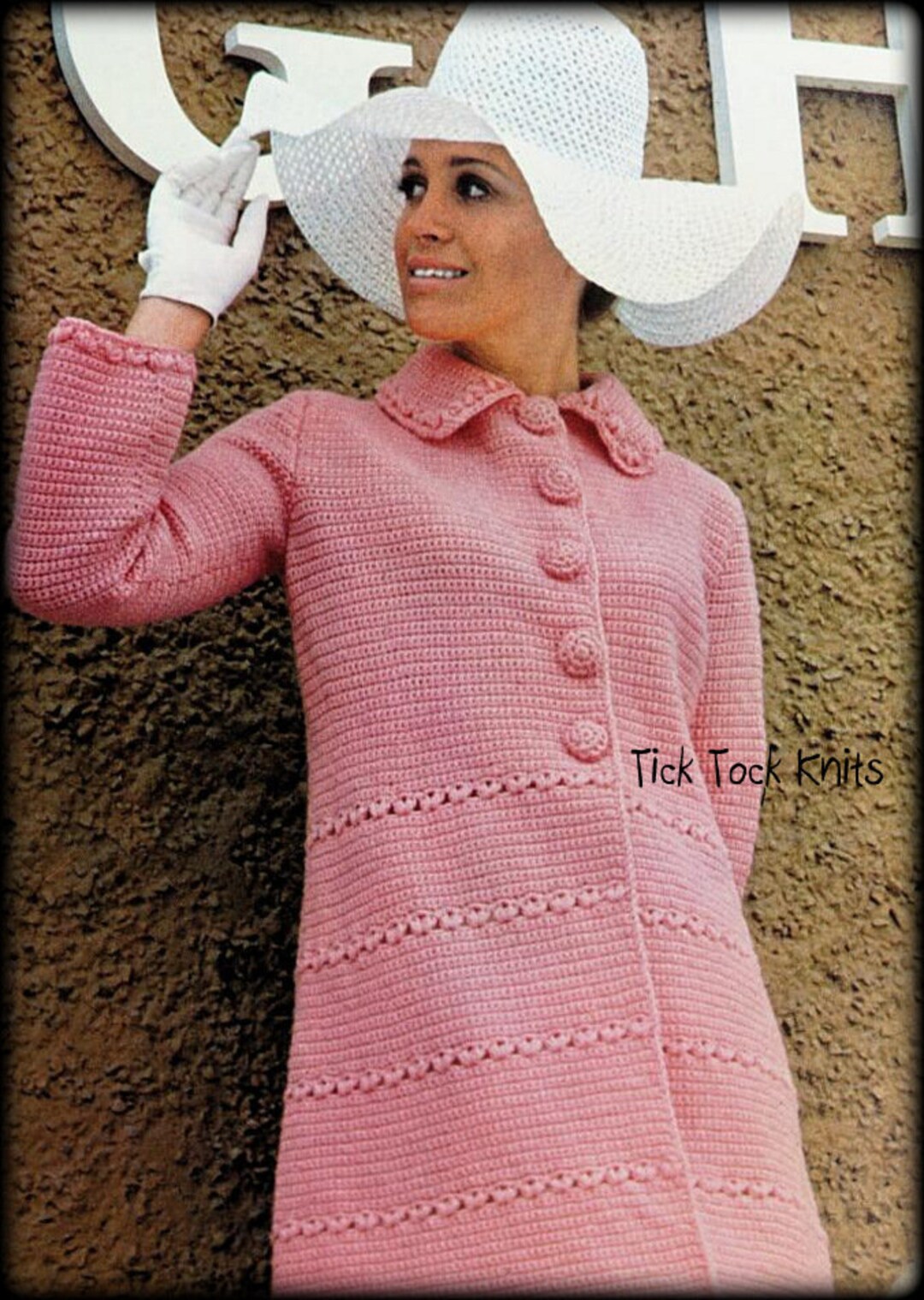 No.780 Women's Crochet Coat Pattern PDF 1970's Vintage It'sallinthe