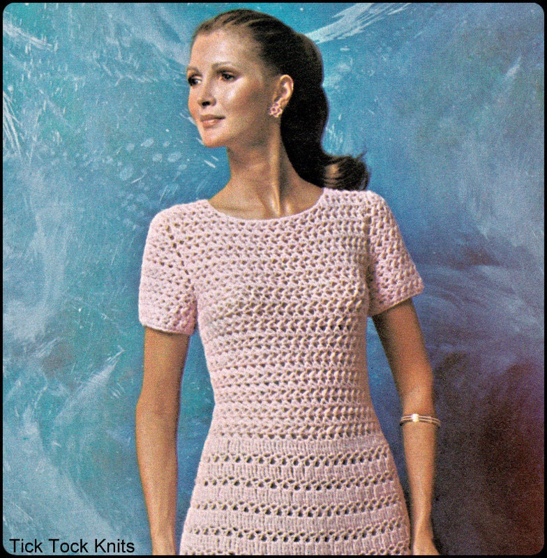 No.227 PDF Vintage Crochet Pattern Women's Lacey Tea Dress | Etsy