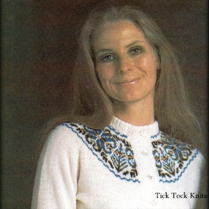 No.469 PDF Knitting Pattern Women&#39;s Fair Isle Yoke Cardigan & Pullover Sweater With Short &#39;n&#39; Long Sleeves - Vintage 1970&#39;s Knitting Pattern