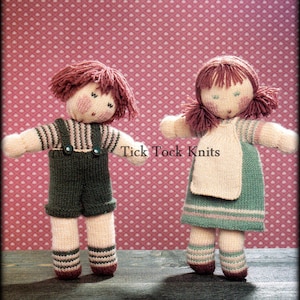 No.353 Toy Doll Knitting Pattern PDF 1970s Vintage - Boy & Girl Rag Dolls - Child&#39;s Toy Pattern - Instant Download