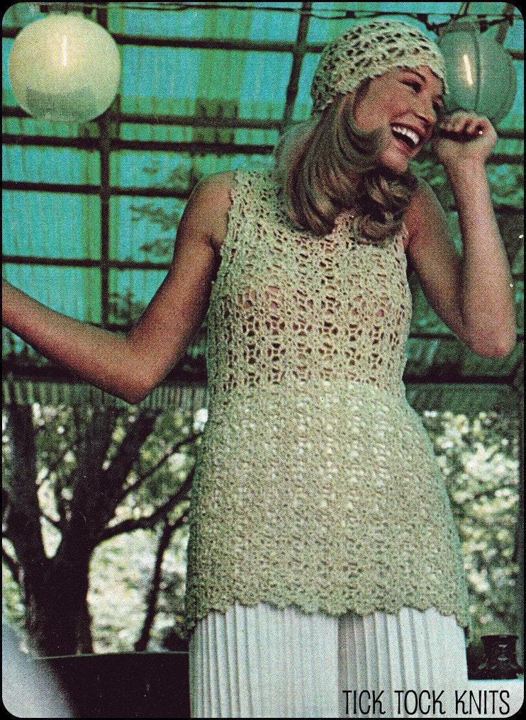No.139 PDF Vintage Crochet Pattern Women's Glitter Tunic & - Etsy