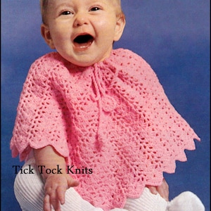 No.385 Baby Crochet Pattern PDF Vintage - Baby / Toddler Poncho - Size 6 to 18 months - Baby Poncho Crochet Pattern 1970&#39;s
