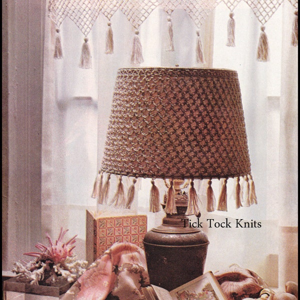 No.234 PDF Vintage Crochet Pattern - Crocheted Valance & Lampshade Cover - Retro Crochet Pattern - Instant Download