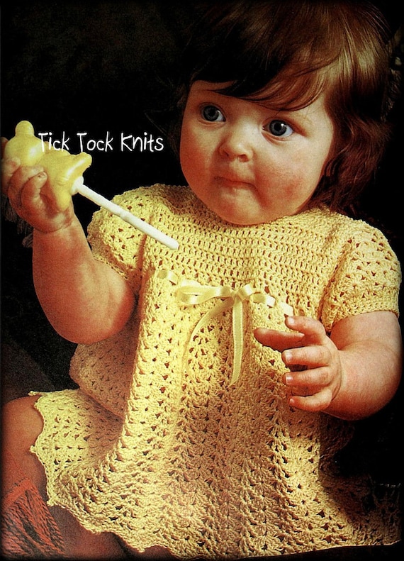 Dress Crochet Pattern PDF for Babies or Children Vintage - Main Image