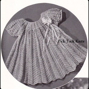 No.38 Baby Crochet Pattern PDF Vintage - A-Line Dress With Puff Sleeves - Toddler Size 1, 2 Years - 1940&#39;s Retro Crochet Pattern