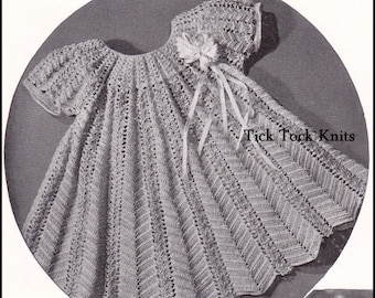 No.38 Baby Crochet Pattern PDF Vintage - A-Line Dress With Puff Sleeves - Toddler Size 1, 2 Years - 1940's Retro Crochet Pattern