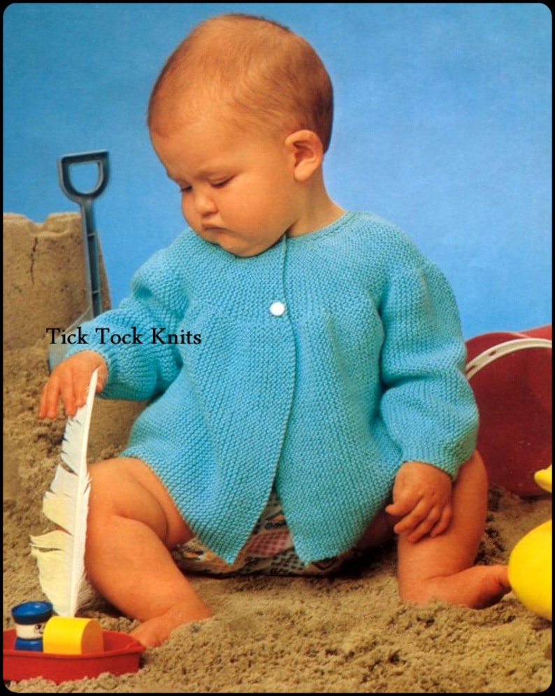 No.347 Baby Knitting Pattern PDF Vintage - Sideways Garter Stitch ...