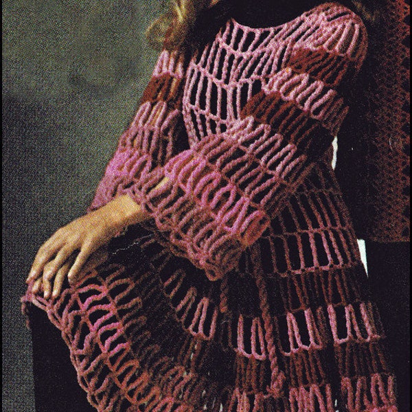 No.140 PDF Vintage Crochet Pattern Women's Unusual Cage Dress - 1960's - Instant Download - Bust Sizes 32.5", 34", 36", 38"
