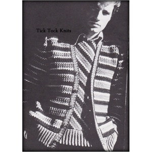 No.520 Men&#39;s Crochet Sweater Pattern PDF Vintage - Striped Cardigan & Vest - 1970&#39;s Retro Crochet Pattern