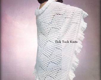 No.393 Women's Crochet Shawl Pattern 1970's Vintage PDF - Cloud Shawl - Lace Shawl Pattern - Retro Crochet Pattern