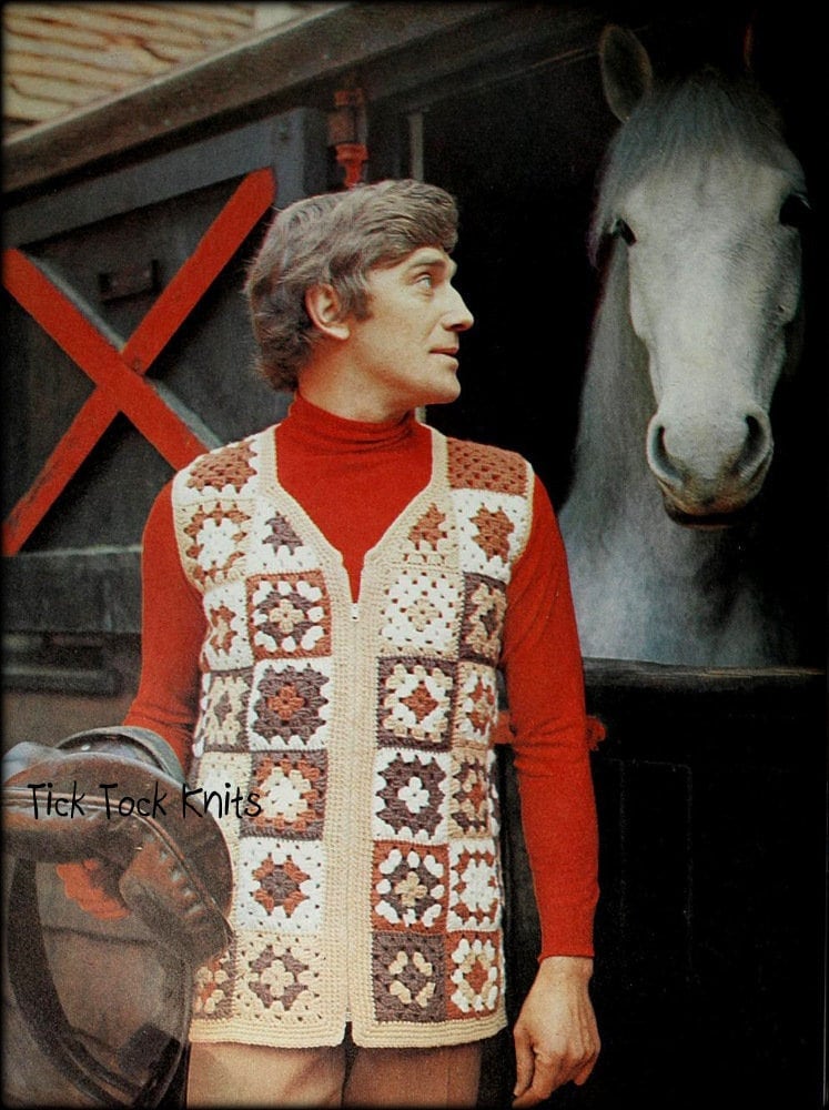 No.878 Men's Crochet Pattern PDF Granny 
