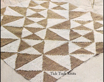 No.261 Crochet Pattern PDF Vintage - Simple Geometry Rug - 1970's Retro Crochet Pattern - Bedroom, Living Room, Kitchen - Instant Download