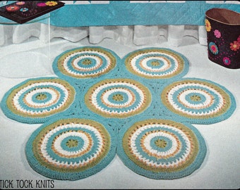 No.115 Crochet Pattern PDF Vintage - Rug Of Circles - 1960's Retro Crochet Pattern - Bedroom or Living Room - Instant Download