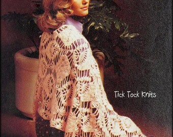 No.1251 Big Lace Stole - Women's Crochet Shawl Pattern PDF - Rectangle Wrap Stole Scarf - Teenage Girls - Vintage 1970's Retro
