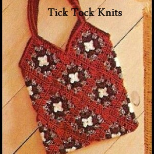 No.334 Crochet Bag Pattern Vintage PDF Granny Square Tote Bag Purse or Shopping Bag Pattern 1970's Retro Crochet Pattern image 2