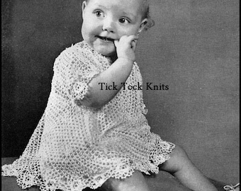 No.290 Baby Dress Crochet Pattern PDF Vintage - Irish Crochet Dress - Toddler Size 1, 2 Years - Retro Crochet Pattern - Instant Download