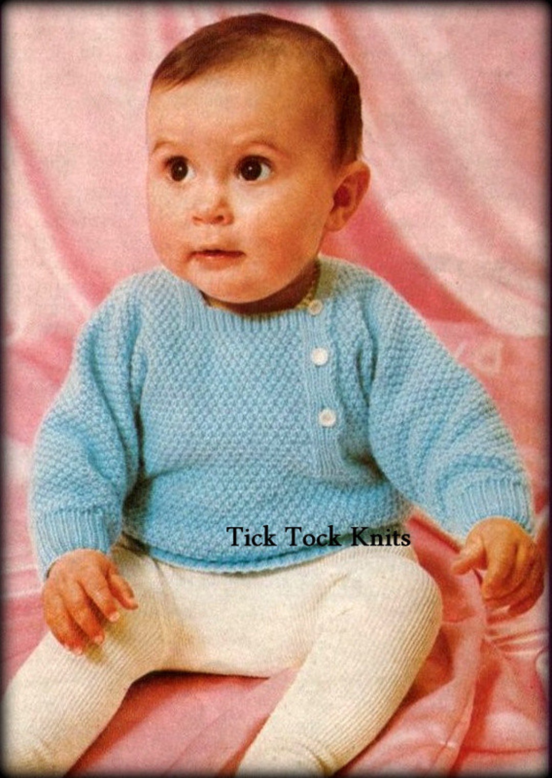No.507 Baby Sweater Knitting Pattern PDF Vintage Sidebutton Etsy