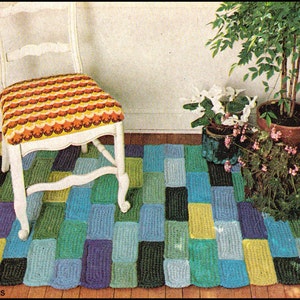 vintage crochet rug crochet pattern pdf crochet motif rug granny squares rug motif 11x11 DK light worsted 8ply pdf instant download