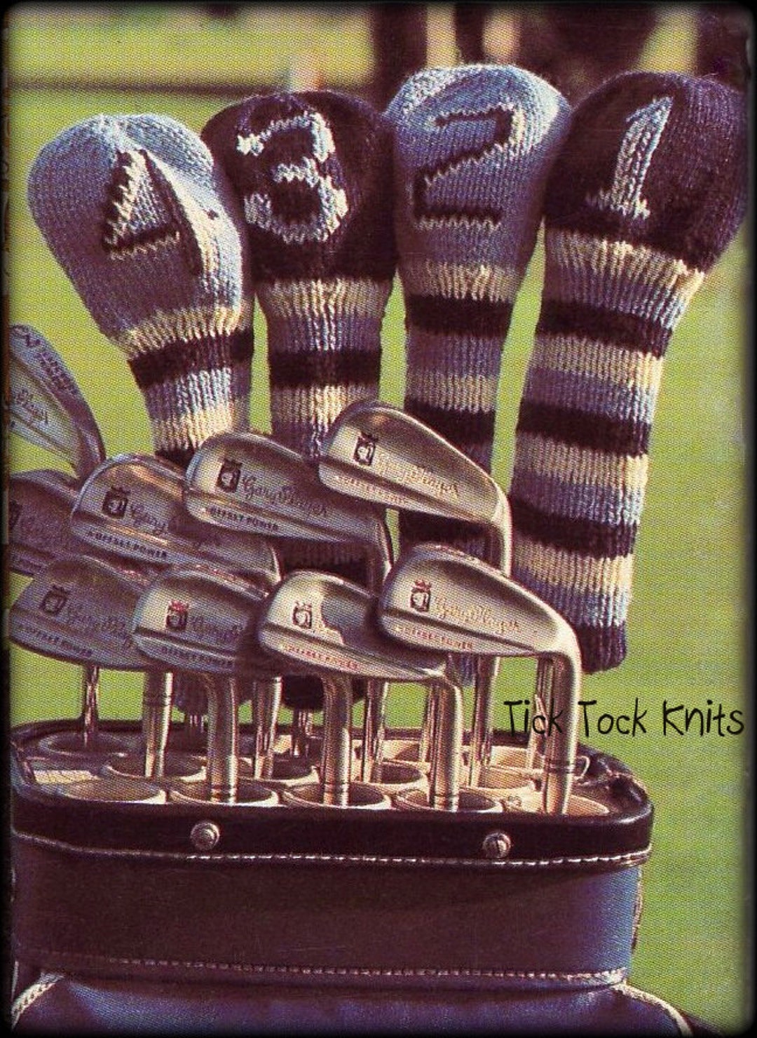 No.632 Knitting Pattern PDF Vintage Knit Golf Club Covers 1970's Retro Knitting Pattern