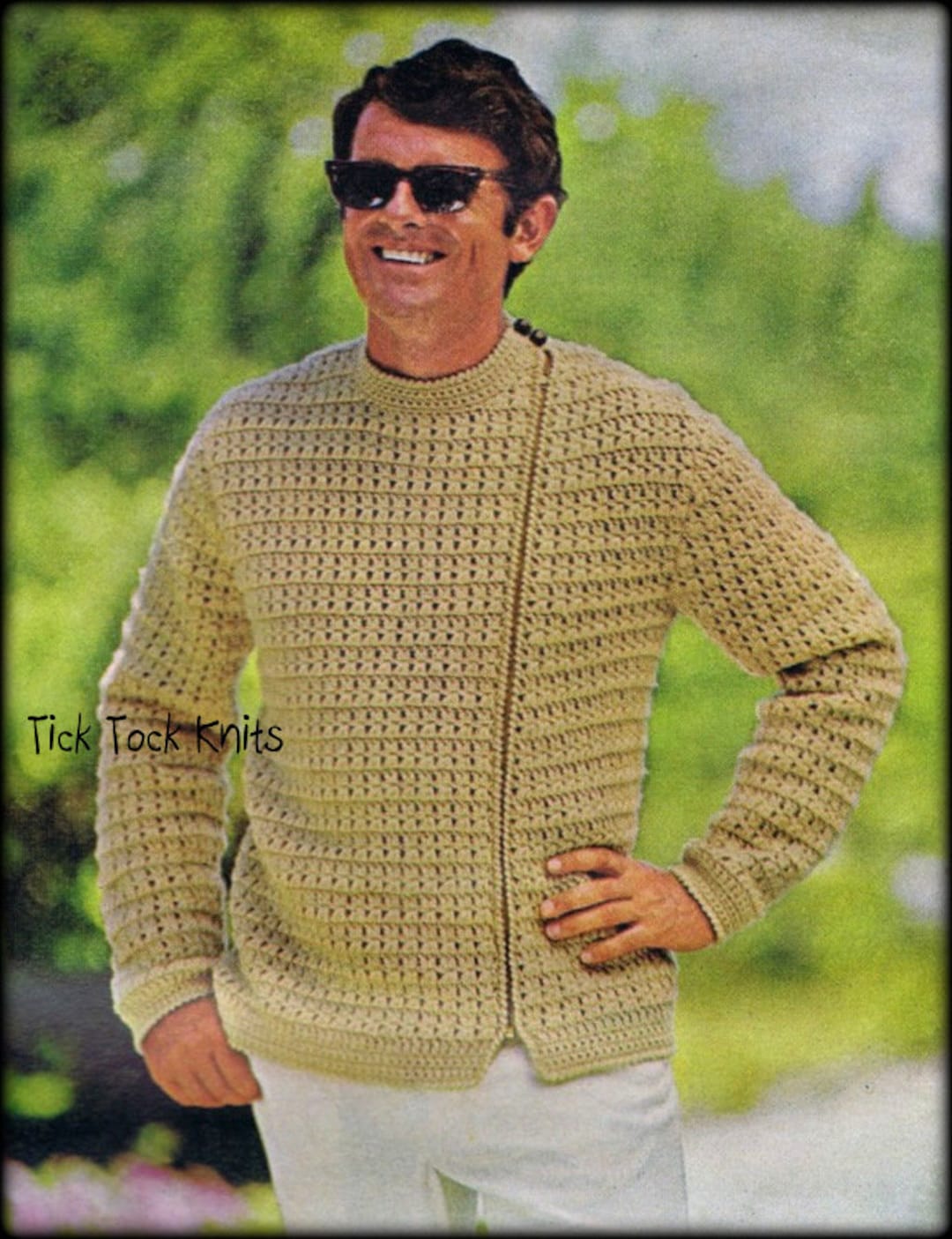 No.653 Men's Crochet Pattern PDF Asymmetrical Cardigan - Etsy