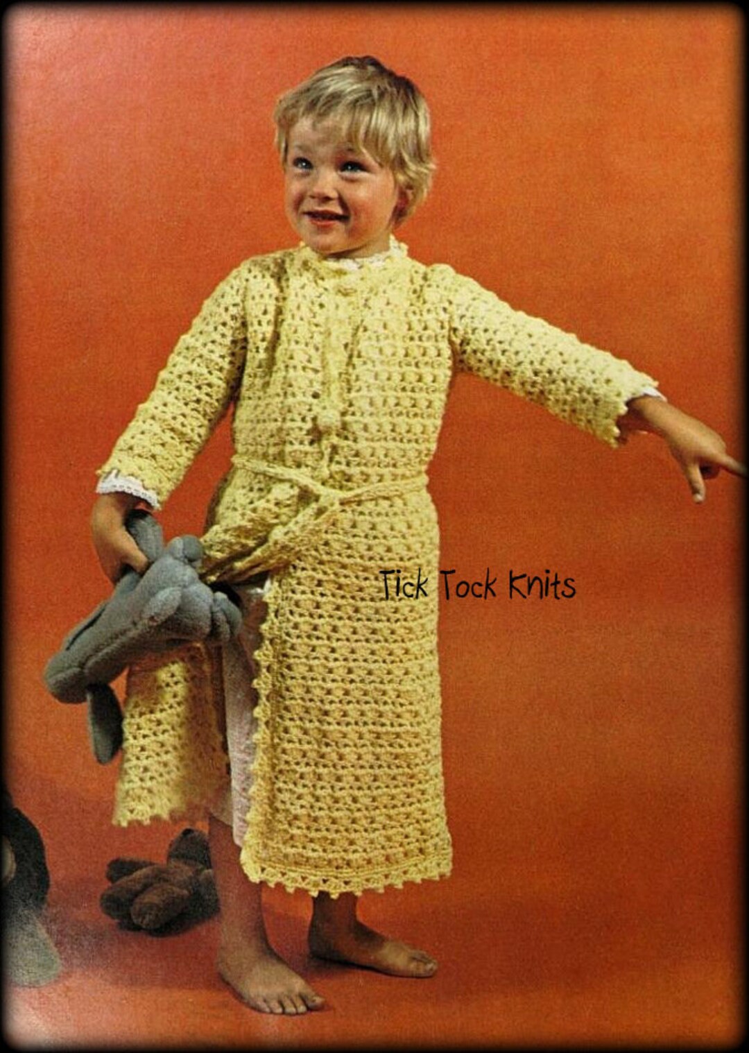 No.764 Baby / Child's Crochet Bathrobe Pattern PDF 1970's Vintage