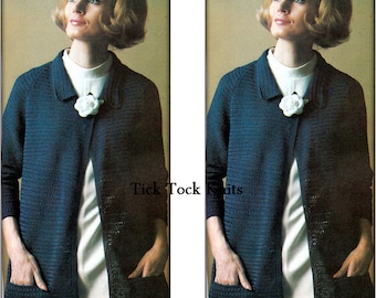 No.474 Crochet Coat Pattern PDF Vintage - Women's Long Crochet Coat With Pockets - Retro Crochet Pattern 1960's Vintage