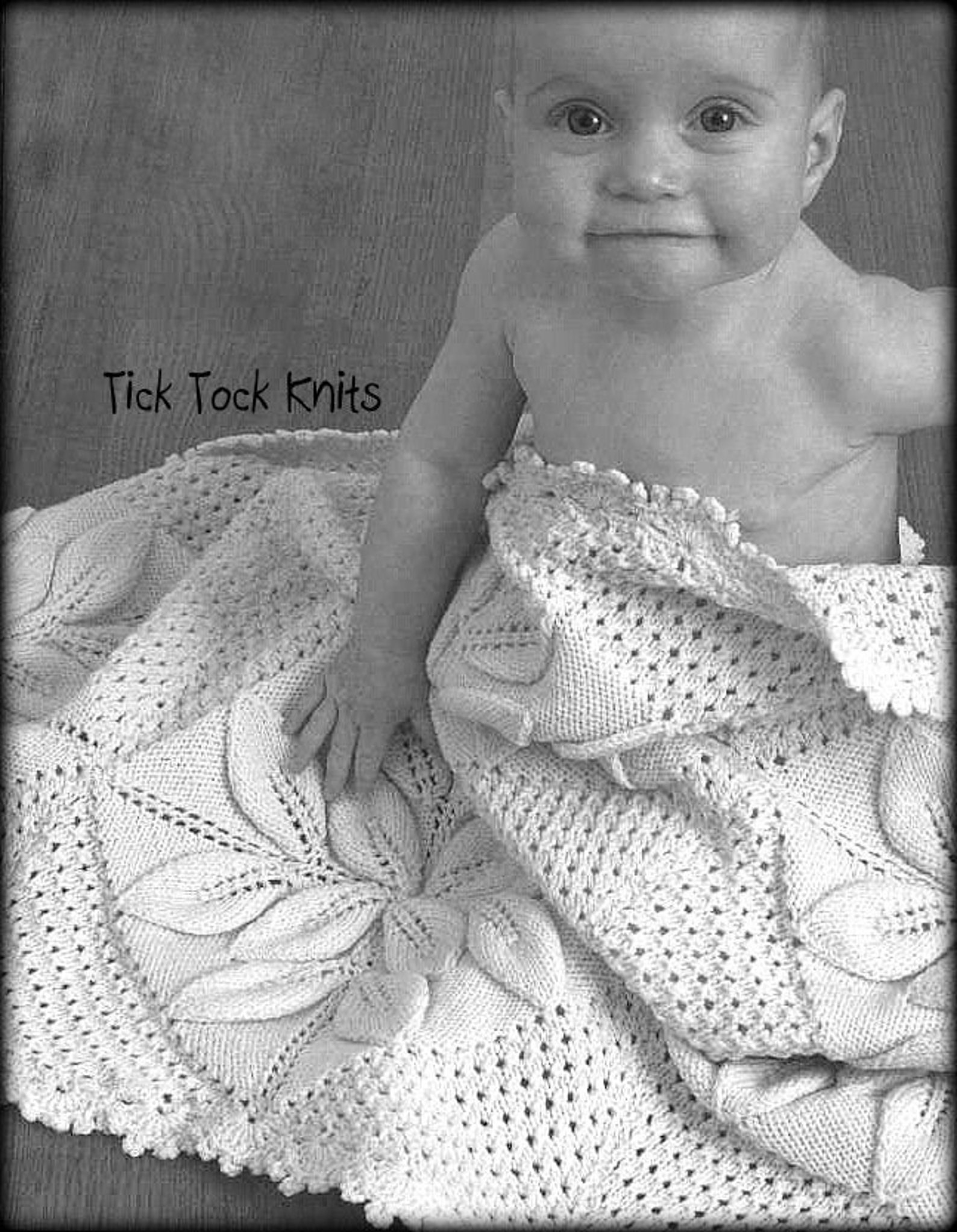 No.938 Baby Blanket Knitting Pattern PDF Embossed Leaves Blanket Girl
