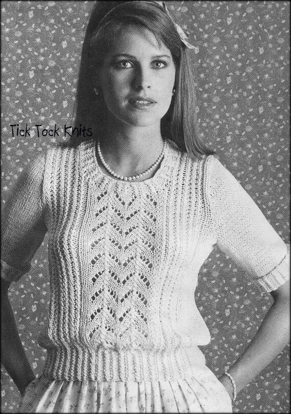 No.996 Horseshoe Lace Pullover Knitting Pattern PDF - Vintage