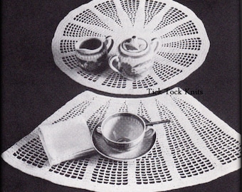 No.545 Place Mat Crochet Pattern PDF - Place Setting For Round Tables - Placemat Table 1960's Vintage Crochet Pattern