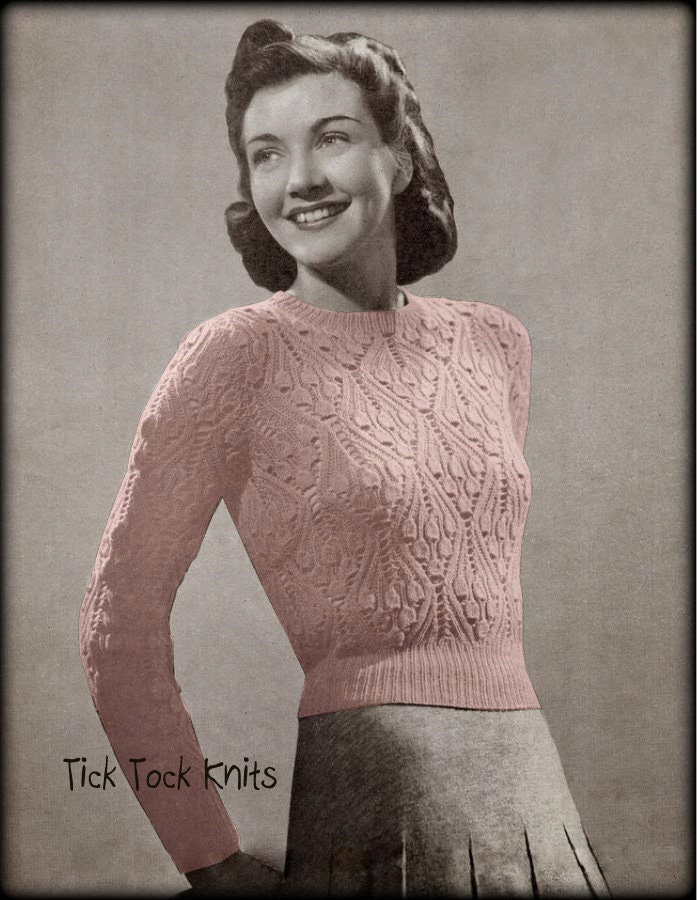 No.618 Women's Knitting Pattern PDF Vintage - Bluebell Lace