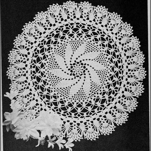 No.994 Pinwheel Doily Crochet Pattern PDF - Vintage 1960's Doiley Retro Crochet Pattern For The Home - Instant Digital Download