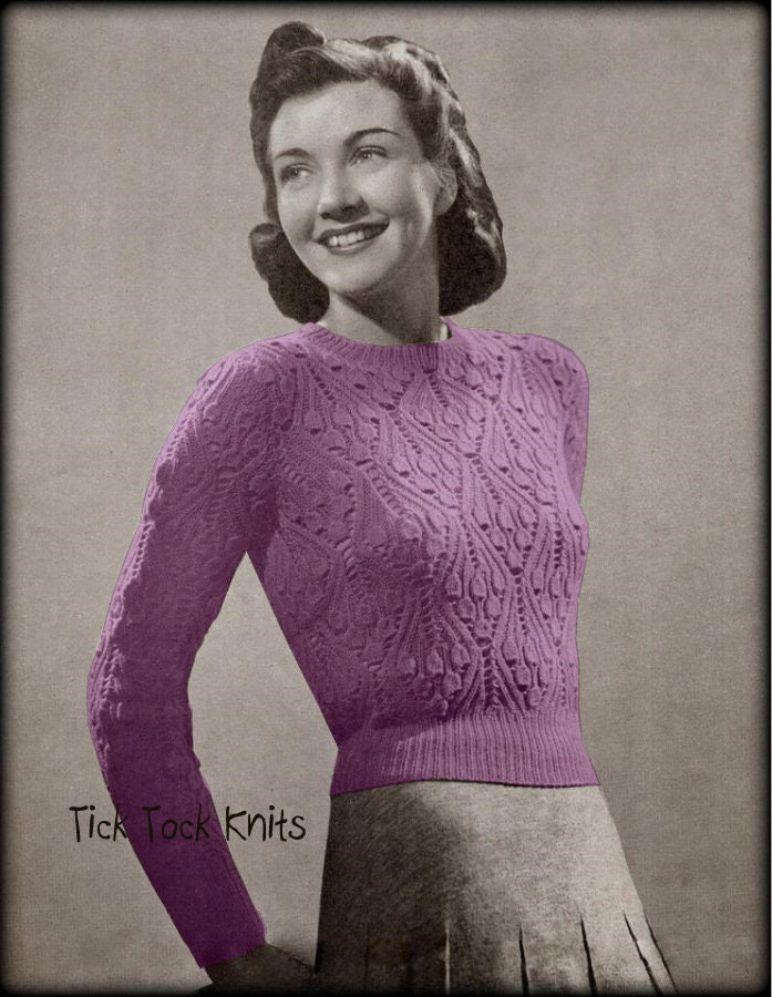 No.618 Women's Knitting Pattern PDF Vintage - Bluebell Lace