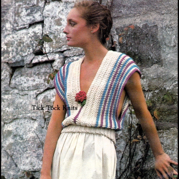 No.285 Women's Crochet Pattern PDF Vintage - Modular Crochet Blouse - 1970's Retro Crochet Pattern - Instant Download