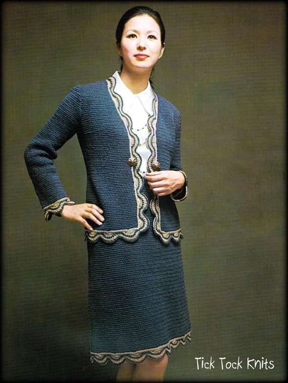 No.1130 Scallop Trim Suit Women's Crochet Pattern PDF -  Norway